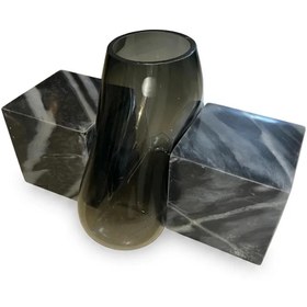Resim Vanessa Mitrani Press Vase Smoke / Grey Marble - Üfleme Cam 