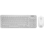 Resim Everest KM-01K Beyaz USB Yuvarlak Tuşlu 3D Mouse Combo Türkçe Klavye + Mouse Set 