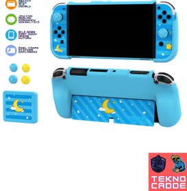 Resim beboncool TNS-2120 Uyumlu Nintendo Switch OLED 5in1 Koruyucu Kit 