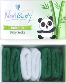 Resim Novibaby 3'lü Bambu Yenidoğan Bebek Çorabı I Nature I 0-6 ay "Karışık Renkli" 