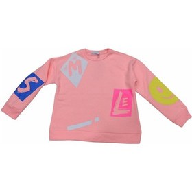 Resim İrem Kız Çocuk Smile Yazı Desenli Sweatshirt Pembe 
