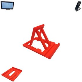 Resim Özel Üretim Katlanabilir & Ayarlanabilir 7 Kademeli Telefon Tablet Standı Tablet Telefon Tutucu Kırmızı 