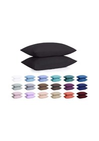 Resim %100 Pamuklu Ranforce Yastık Kılıfı - Siyah - 2'li Set 50x70 - Siyah 