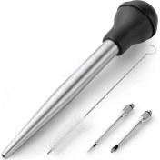Resim Irenein Hindi Baster Pişirme Için Gıda Sınıfı Metal Hindi Baster Şırıngası Et Barbekü Sos Tüpü Çıkarılabilir Iğneler ile (Yurt Dışından) 
