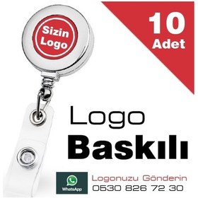Resim Metal Klipsli Kart Yoyosu. Yaka Kart Tutucu. Yoyo Kartlık 10 Adet 10 Adet-Beyaz 