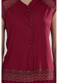 Resim Pierre Cardin 6'lı Penye Modal Gecelik Sabahlık Çeyiz Seti 5025 Bordo 001 