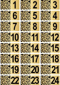 Resim Metal Kapı Masa Dolap Posta Kutusu Numarası 5X10 cm Altın Renk (1…24) 