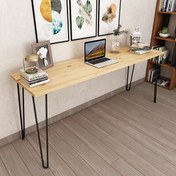 Resim Woodesk CPT4620-180 75x180x50 CM Dekor Masif Ağaç Natural Çalışma Masası Woodesk