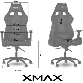 Resim XMAX / Rio Plus Balerion Terletmez Kadife Kumaş Koyu Gri Gaming Oyuncu Koltuğu / 120 kg Taşır 