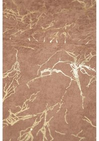 Resim Mermer Desen Altın Varaklı Süngerli Koltuk - Çekyat Örtüsü 160x21 Kahverengi 