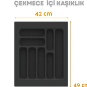 Resim Çekmece Içi Kaşıklık ve Kepçelik Düzenleyici – Antrasit 42X49 cm (36,5X40 cm Kadar Kesilebilir) 