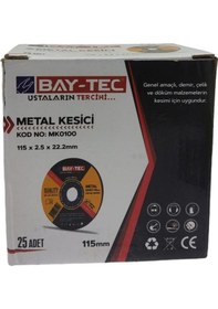 Resim Baytec Metal Kesici Mk0100 115x2.5x22mm 25 Adet 