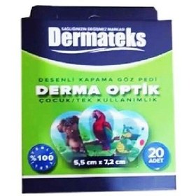Resim Dermateks Desenli Göz Pedi Derma Optik Çocuk 5,5cm x 7,2cm - 20 Adet 