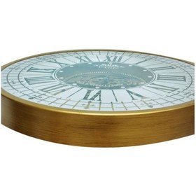 Resim Yuvarlak Roma Rakamlı Goldoksit Çarklı Metal Duvar Saati Altın 