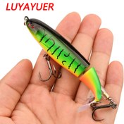 Resim 1 adet LuYauer Üst Su Balıkçılığı Yemi ile Pervane - 10cm 13.5g Yapay Yem, Sert Plopper Yumuşak Dönen Kuyruklu Levrek, Turna ve Alabalık için - Canlı Yeşilden Turuncuya Geçiş Tasarımı, ABS Malzeme, Tatlısu Balıkçılığı için Gerçekçi Hareket, Balıkçılık Yemi 