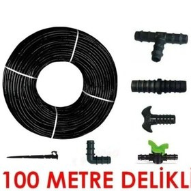 Resim 100 Metre 40cm Kendinden Delikli Damla Sulama Sistemi Ek Parçaları 
