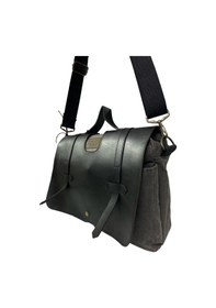 Resim Old Cotton Cargo Kanvas Su Geçirmez Unisex Disayn Okul Gezi Iş Outdoor Postacı Çantası 35x24cm Siyah 