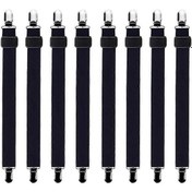 Resim 8 Adet 30 Cm İla 120 Cm Ayarlanabilir Çarşaf Çarşaf Gergisi, Ayarlanabilir Gergiler, Tüm Yatak Ve Şiltelere Uyar, Siyah 