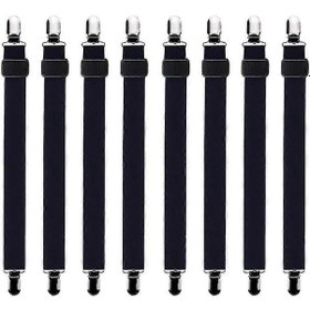 Resim 8 Adet 30 Cm İla 120 Cm Ayarlanabilir Çarşaf Çarşaf Gergisi, Ayarlanabilir Gergiler, Tüm Yatak Ve Şiltelere Uyar, Siyah 
