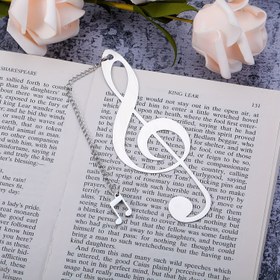 Resim 1 Şık Stainless Steel Müzik Notu Yer İşareti ile Kalp Mücevheri - Müzik Aşkına, Kitap Meraklılarına, Mezuniyet, Sevgililer Günü, Noel, Doğum Günü, Yıl Dönümü için İdeal Hediye 