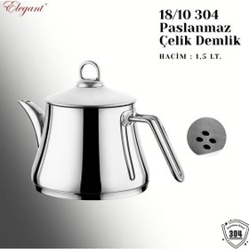 Resim 1,5 Lt. Alya Çelik Kulplu Tek Demlik Çelik 