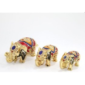 Resim Taşlı 3'lü Fil Figürü Model 3 