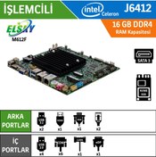 Resim Elsky M612F J6412-6COM-2LAN Intel Celeron J6412 Fansız Endüstriyel Mini ITX Anakart 