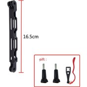 Resim 16,5 Cm Uzatma Çubuğu-tuyu Alüminyum Özçekim Uzatma Kolu Uzatılmış Çubuk Siyah Parantez İnsta360 One Rx Gopro Max Djı Osmo Kamera Aksesuarları 