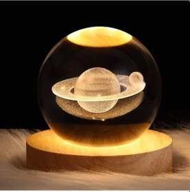 Resim Saturn Işıklı Cam Küre Cap 6 Cm Kod 59 Çok Renkli 