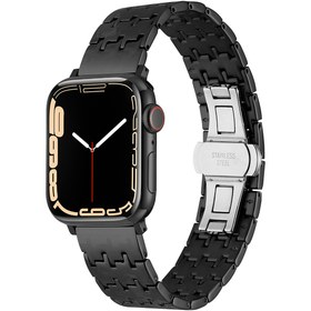 Resim Watch 7 45mm Uyumlu KRD-86 Metal Zore Kordon-Siyah 