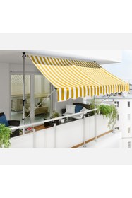 Resim Moli Teleskopik Ayarlanabilir Tente Sarı-Beyaz 250x130 cm 
