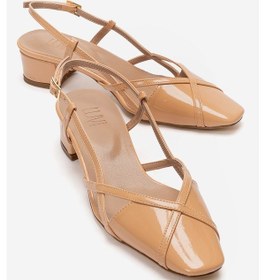 Resim Luvishoes Olena Koyu Bej Rugan Kadın Topuklu Sandalet 