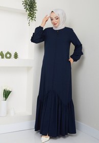 Resim SG SARİALGİYİM YENİ SEZON KOL VE ETEK DETAYLI PREMİUM RABİA KREP YAZLIK TAMBOY FERACE 