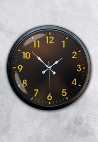 Resim Genel Markalar Hediyelik 40 Cm Siyah Metal Ofis Duvar Saati 