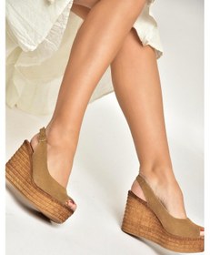 Resim Fox Shoes Y996553502 Taba Süet Dolgu Topuklu Kadın Ayakkabı Taba 
