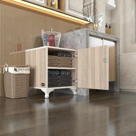 Resim Kenzlife kilitli dolap rana39 crd 47*39*39 banyo dolabı hazır mutfak ofis kiler kitaplık evrak ayaklı 