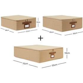 Resim Ocean Home Textile 3'lü Jüt Destekli Hurç Set 31 x 38 x 12 + 45 x 55 x 18 + 55 x 70 x 18 cm 