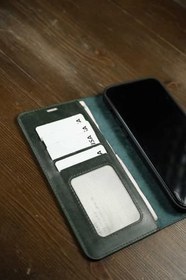 Resim Haki Honor 200 Pro İle Uyumlu Hakiki Deri Cüzdan Kılıf Kapaklı, Mıknatıslı, Kartlık Bölmeli, Manyetik Kapama, Stand Özellikli, Şık ve Koruyucu 