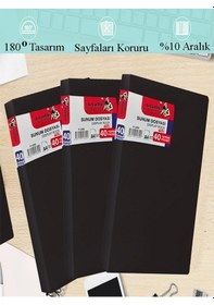 Resim Mavi Sunum Dosyası 40 Lı 3 Adet Poşet Dosyalı Katalog Dosyası 40 Poşetli Kendinden Dosya Plastik Kapaklı Mavi 