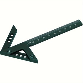 Resim 1 adet Alüminyum Alaşımlı Merkez Bulucu Çizgi Ölçer, Marangozluk ve Ahşap İşleri için Kare Çizgi Cetveli, 45/90 Derece Açı Ölçüm Aracı, Kazınmış Çizgilere Sahip Hassas Ölçüm Cetveli (Cm/mm/IP/Ft), Sağlam Üçgen Taban, Pille Çalışmaz, Ahşap İşleri Düzenleme Aracı | Fonksiyonel Cetvel | Alüminyum Alaşımlı Araç, Ahşap İşleri Araçları 