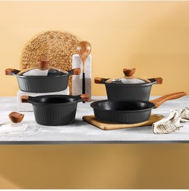 Resim Aryıldız Lincoln 7 Parça Tencere Seti Siyah 