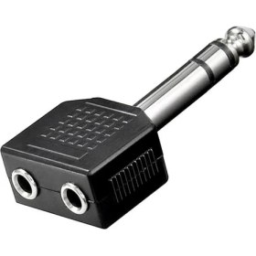 Resim 6.3 mm Stereo Erkek - 3.5 mm Stereo x 2 Dişi Çevirici Jack 