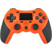 Resim Ps4 Host İçin Kauçuklaştırılmış Kablosuz Oyun Denetleyicisi Bluetooth Kolu Turuncu 