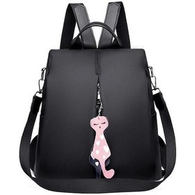 Resim Oxford Sırt Çantası Genç Kızlar İçin Okul Çantaları Düz Siyah Sırt Çantası Kadın Gençlik Günlük Sırt Çantası Mochila Karikatür Kedi Kolye Black Siyah 