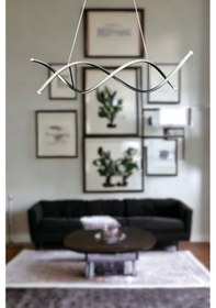 Resim Lumora Gri Renk Modern Tasarım Cafe - Mutfak - Salon Beyaz Beyaz Led Sarkıt Avize Gri 