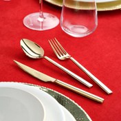 Resim Jumbo 1800 Titanyum Gold 18 Parça 6 Kişilik Yemek Çatal Kaşık Bıçak Seti 