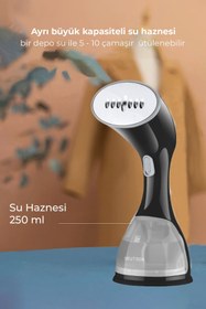 Resim NEUTRON Portatif Buharlı Kırışık Giderici Dikey Ütü Siyah 