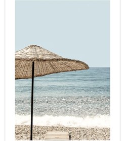 Resim Deniz Ve Plaj Şemsiyesi - Art Print - Photo Pearl / 50x70 cm 