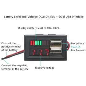 Resim Akü Kapasite Göstergesi Voltmetreli Ve Usb Çıkışlı-4501 