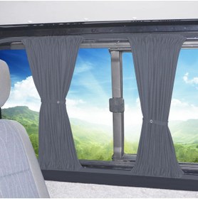 Resim Oto Pandami Fiat Doblo I 2000-2010 Uyumlu Gri Raylı Oto Perde Takımı 